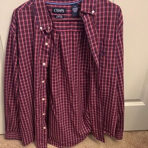 Chaps Red and Blue Plaid Casual Shirt